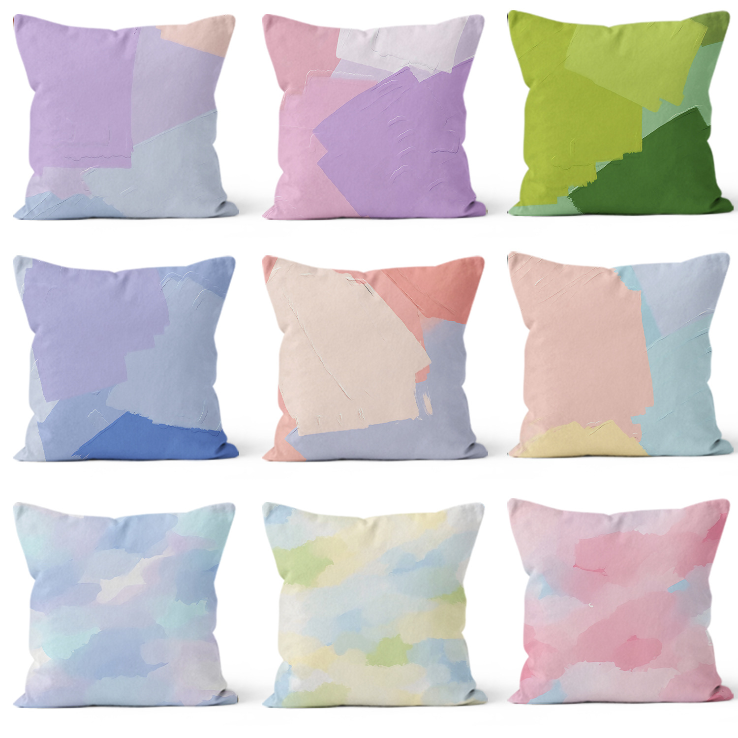 Colores de impresión de almohada de abrazo simple y moderna decoración de sofá de sala de estar almohada de cabecera desmontable cuadrada