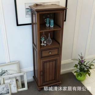 New American Style Household Solid Wood TV Cabinet Small Apartment Living Room Bedroom Storage Cabinet Solid Wood Furniture Side Cabinet