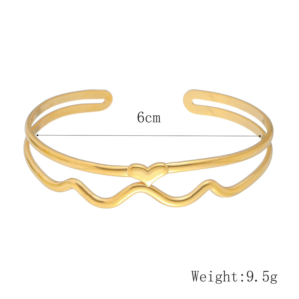 Creative fashionable wavy bracelet stainless steel, European style, simple and elegant design, light luxury style, high-quality style
