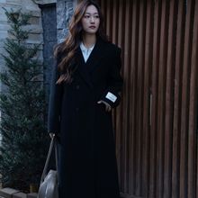 大连宣美~25年气质通勤西装版双面羊毛大衣女士秋冬新款长款C-613
