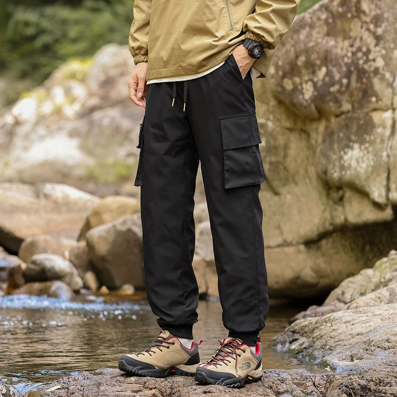 Пуховые брюки мужские зимние тренды высокого класса носить толстые пучки повседневные брюки ветрозащитные брюки теплые брюки