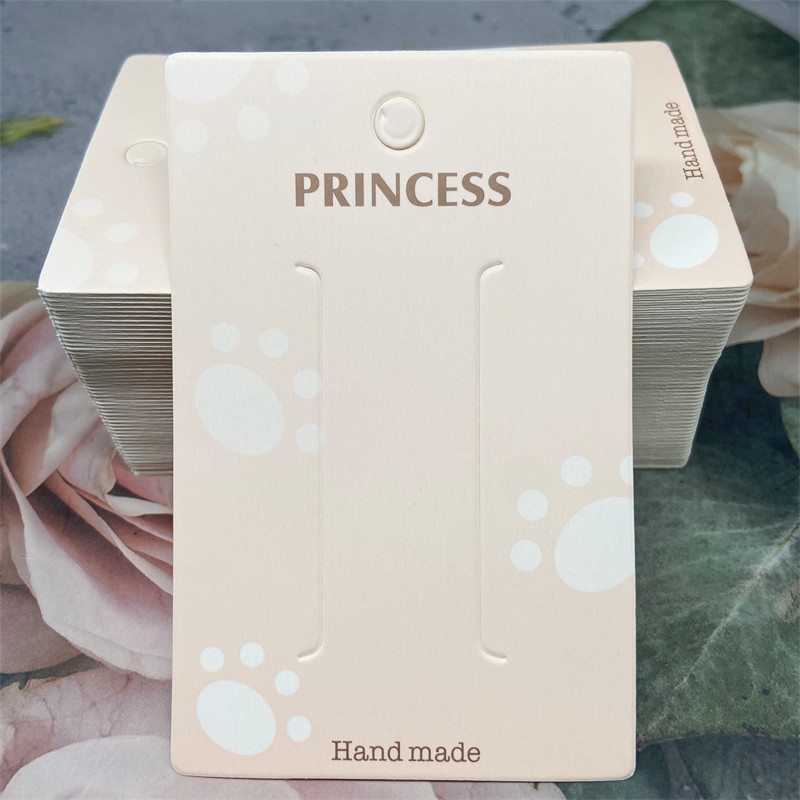 6*10厘米 PRINCESS深粉头饰卡纸 可挂发夹手工DIY发饰包装材料