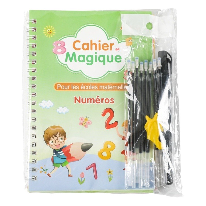 Libro de entrenamiento de control de bolígrafo de ranura para niños franceses Libro de entrenamiento de comercio electrónico transfronterizo cuaderno mágico Diversión para niños pluma dura al por mayor