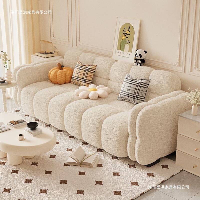 Kichik uy kremli sofa, ev uchun, ijaraviy xona, yotoq sofa
