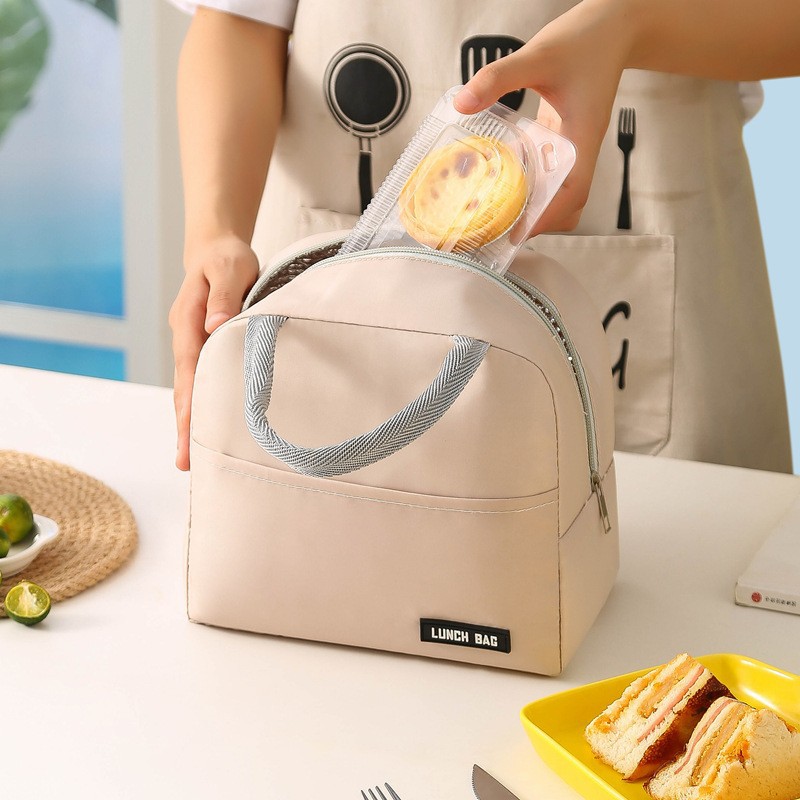 Bolsa portátil para lonchera, color sólido, bolsa térmica gruesa con aislamiento, bolsa térmica para la escuela y el trabajo, bolsa para llevar comidas, comida para llevar.