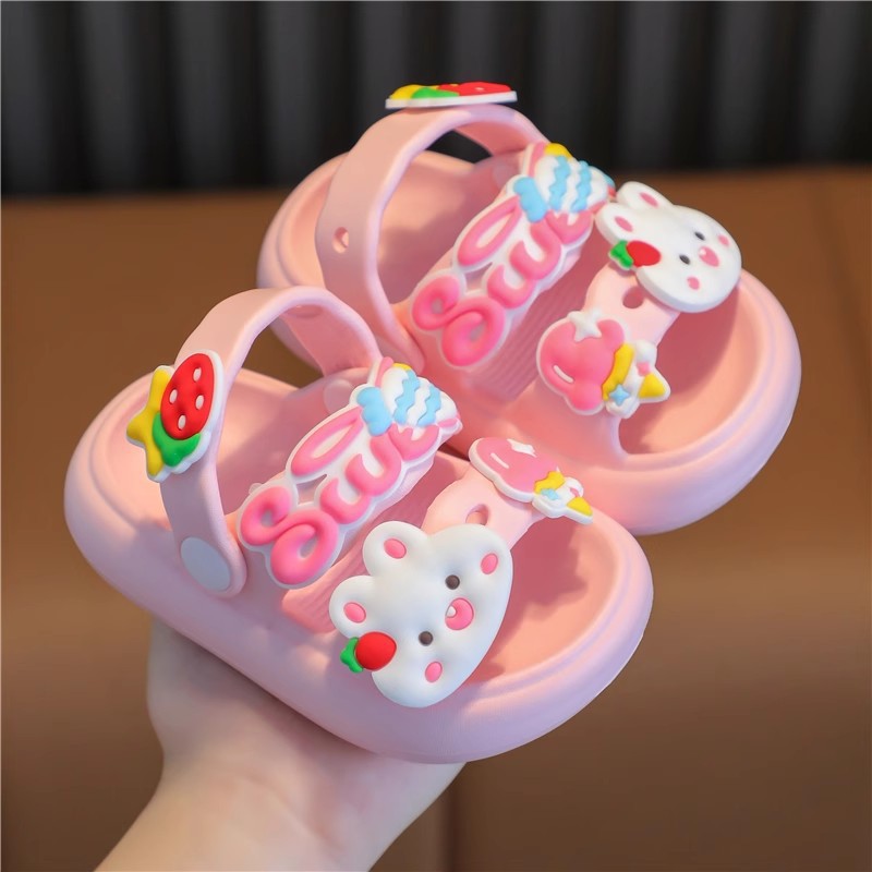 Children's Sandals Girls Summer 2024 New Boys Girls Baby Little Princess Soft Bottom Beach Non-Slip Bathing