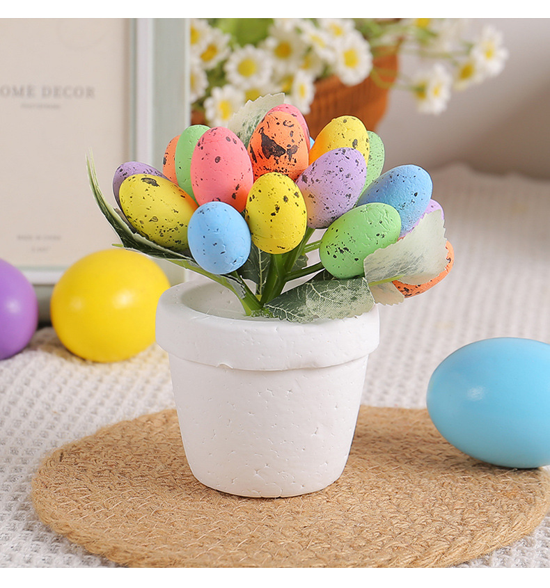 Easter 12cm Easter egg potted creative spotted egg flowerpot outdoor courtyard Easter decorations in stock_voghion.com
