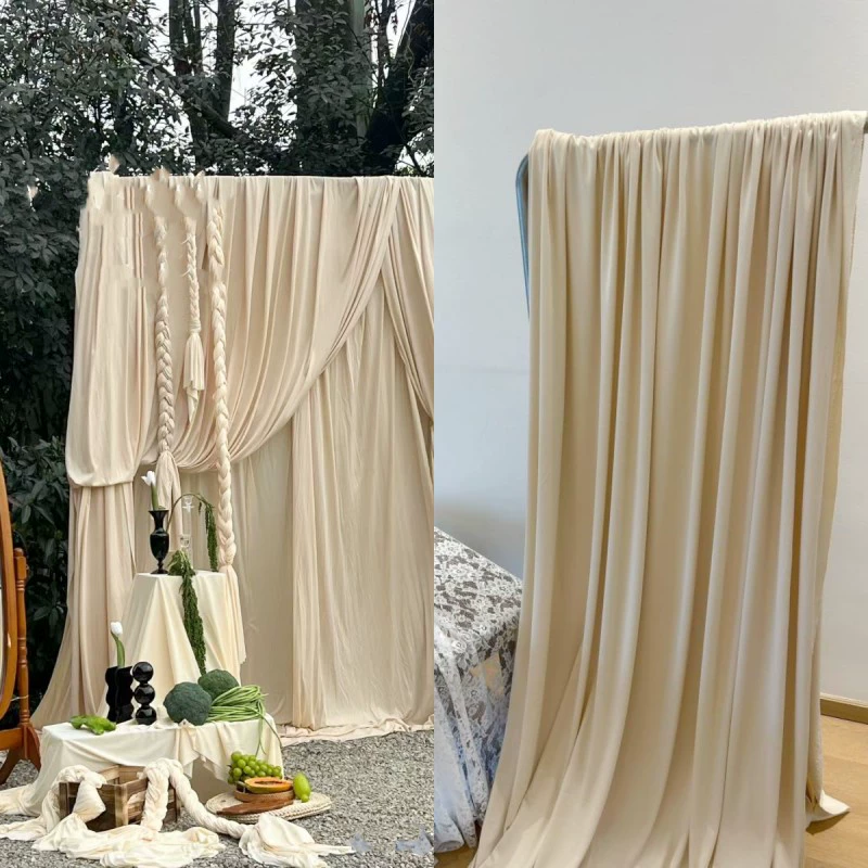 Бежевый цвет чая с молоком, цвет шампанского, цвет авокадо, зеленый свадебный фон, занавеска, фотостудия, фон для фотосъемки, ткань, ретро-метод