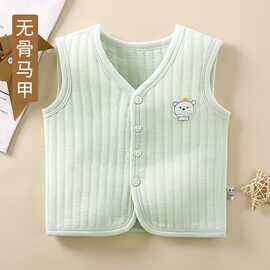 儿童加棉马甲婴儿保暖春秋冬加厚无骨宝宝坎肩男女童加厚夹棉背心