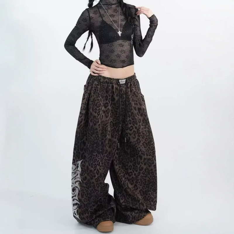 High Street Hip-Hop Dance Leopard Print Pants with a Flashy Design for Women, Summer Hip-Hop Pants High Street Hip-Hop Dance Leopard Print Pants with a Flashy Design for Women, Summer Hip-Hop Pants