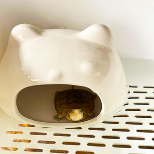 Turtle Shelter House, Breeding Tank, Sleeping Nest, Frog Ceramic Fish Tank, Cute Landscaping Decoration, Shelter Cave