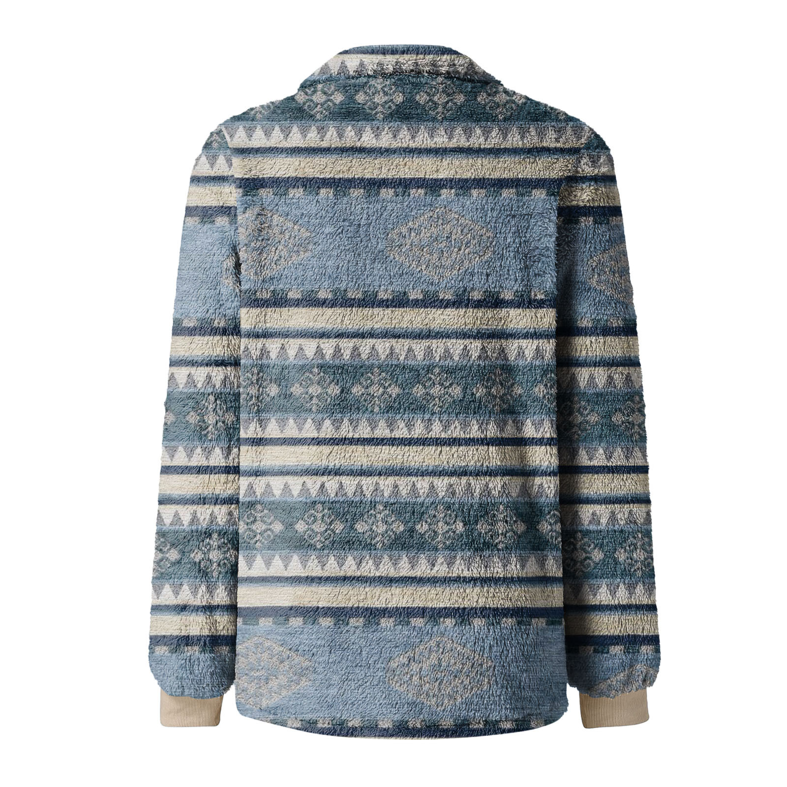 2021 Autumn/Winter New Men's Checkered Double sided Cardigan Sweater Fashion Plush jacket_voghion.com