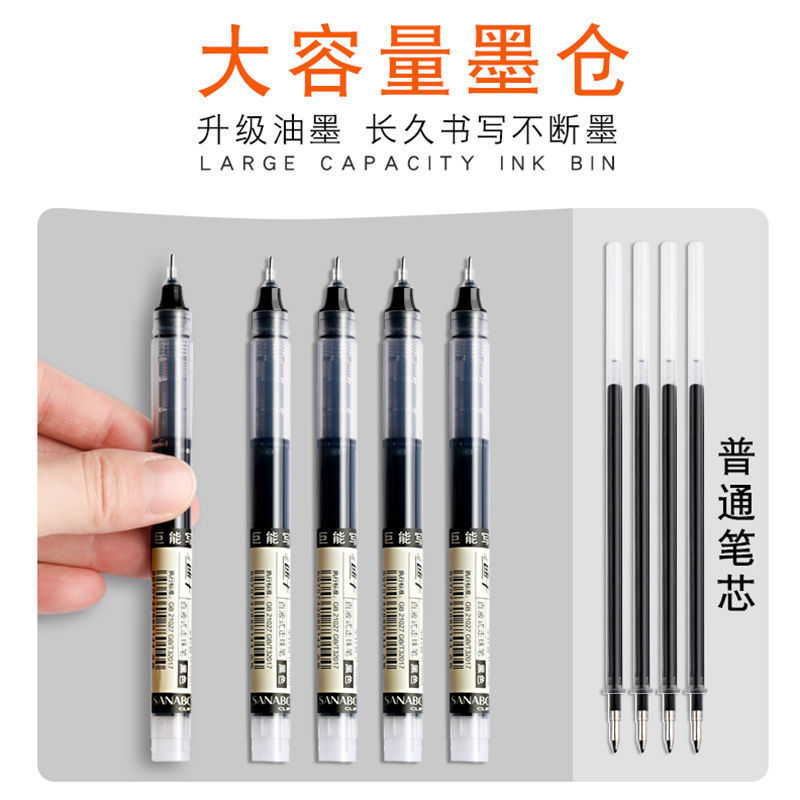 Quick drying Ballpoint Pen Straight Office student business affairs black Roller ball pen