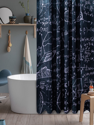 Cross-border Amazon 230g Digital Printing Shower Curtains Polyester fiber waterproof Home Furnishing Curtain fabric TOILET partition Shower Curtains