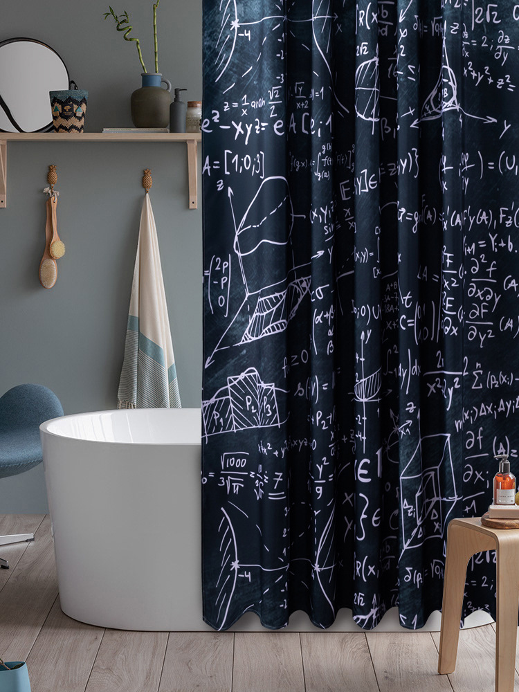 Cross-border Amazon 230g Digital Printing Shower Curtains Polyester fiber waterproof Home Furnishing Curtain fabric TOILET partition Shower Curtains