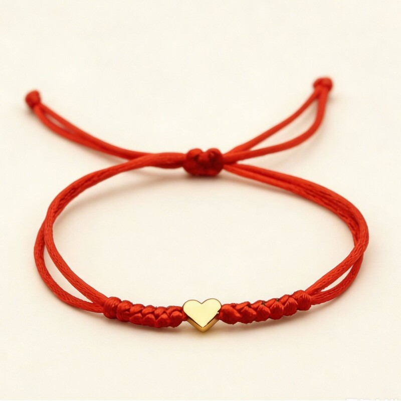 Fashionable and popular friendship bracelet for best friends, 6-knot lucky woven adjustable bracelet with alloy red string