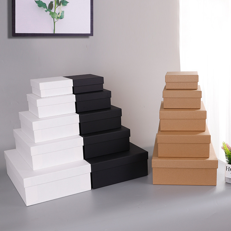 Spot heaven and earth cover belt packaging box clothes bag gift box solid color gift paper box shoes gift box