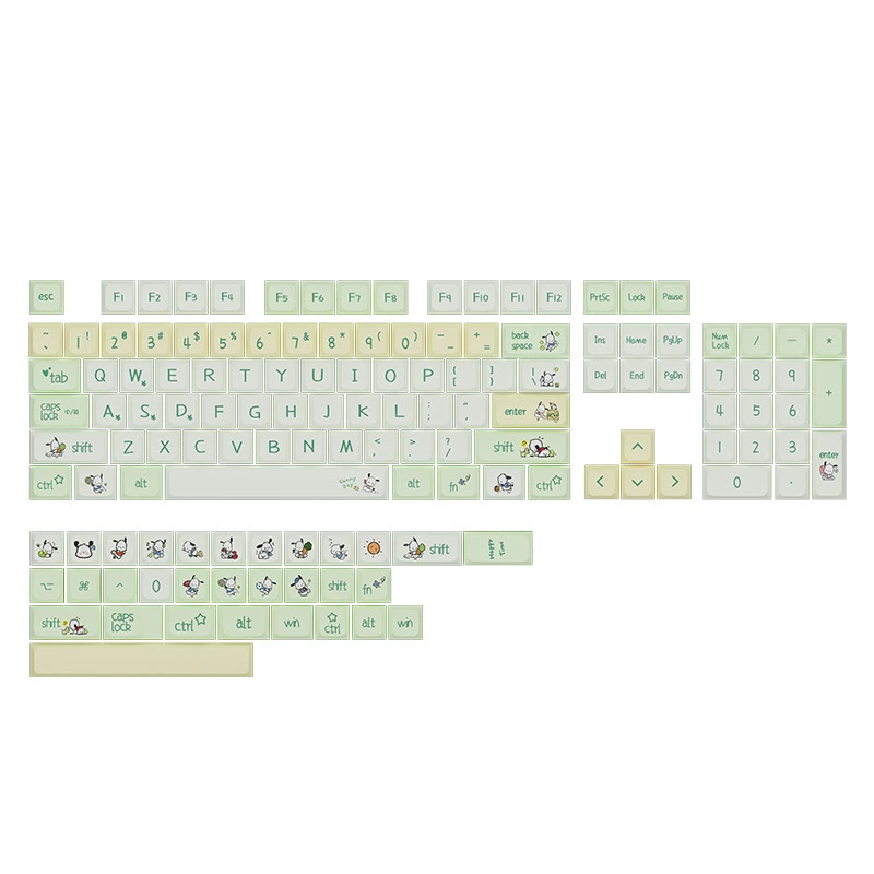 Матовый PBT XDA сублимационные клавиши на тему собаки Pacchard российского и японского дизайна полный набор универсальных клавиш для механической клавиатуры