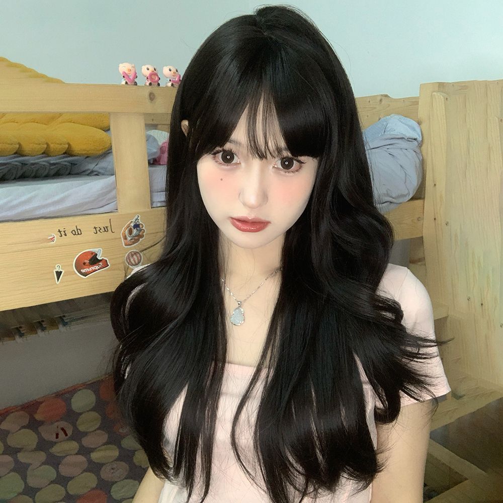 Cheng Ming Wig Women's Long Hair Water Ripple Natural Simulation Big Wave Long Curly Hair 2023 Summer Fashion Full Head Cover