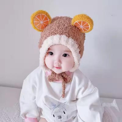 赤ちゃんの帽子秋冬の超萌え赤ちゃんの保温毛の帽子男の子の女の子のニット防風幼児の帽子の潮|undefined