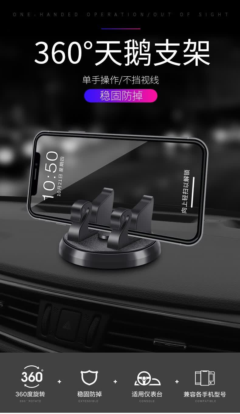 Car-mounted mobile phone holder, multifunctional car navigation stand, rotatable for dashboard and rearview mirror, new upgraded model