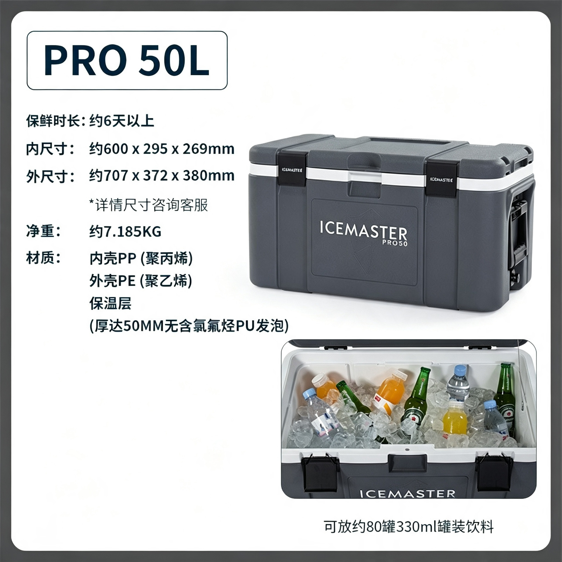 Caja Refrigerada para Alimentos 50L de Plástico Portátil image 7