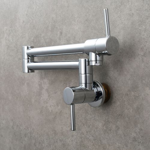Kitchen sink faucet into the wall single cold water faucet wash basin vegetable basin faucet folding double handle switch faucet
