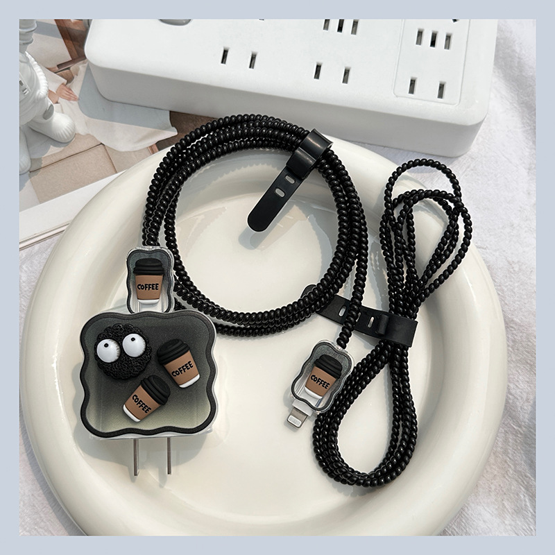 适用苹果20W充电器保护套15Pro手机iPad快充头数据线咬线器缠绕绳