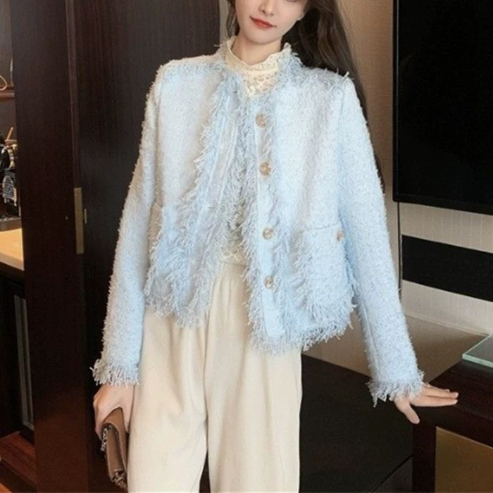 Tide, autumn demi-season design jacket, Chanel style, trend of season, bright catchy style, Korean style, loose fit