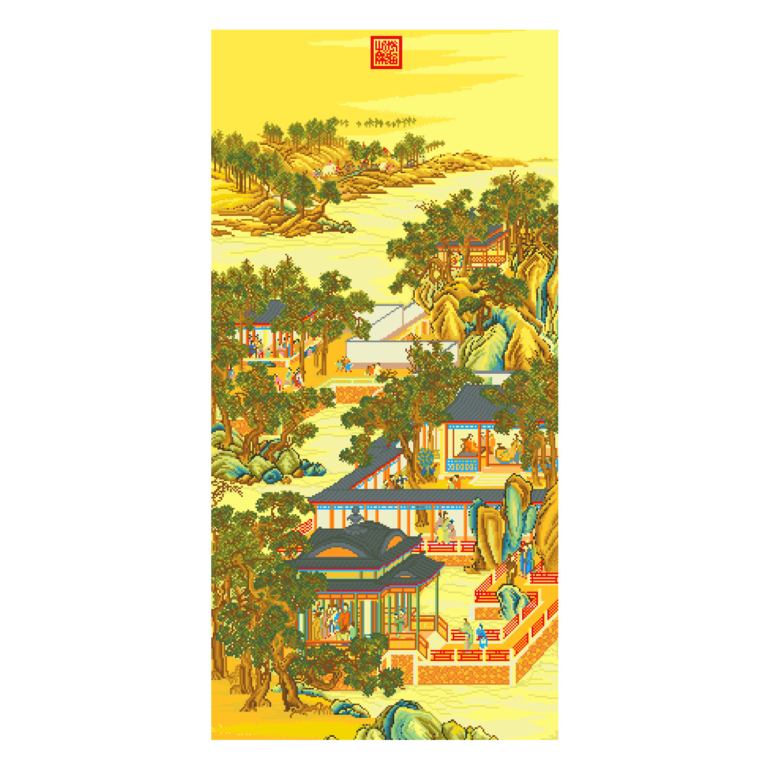 Punto de Cruz Real de la Mona Lisa: Meditación de Noviembre de Yongzheng, Decoración de Punto de Cruz de Estilo Antiguo para Sala de Estudio y Sala de Estar, Estilo Antiguo.
