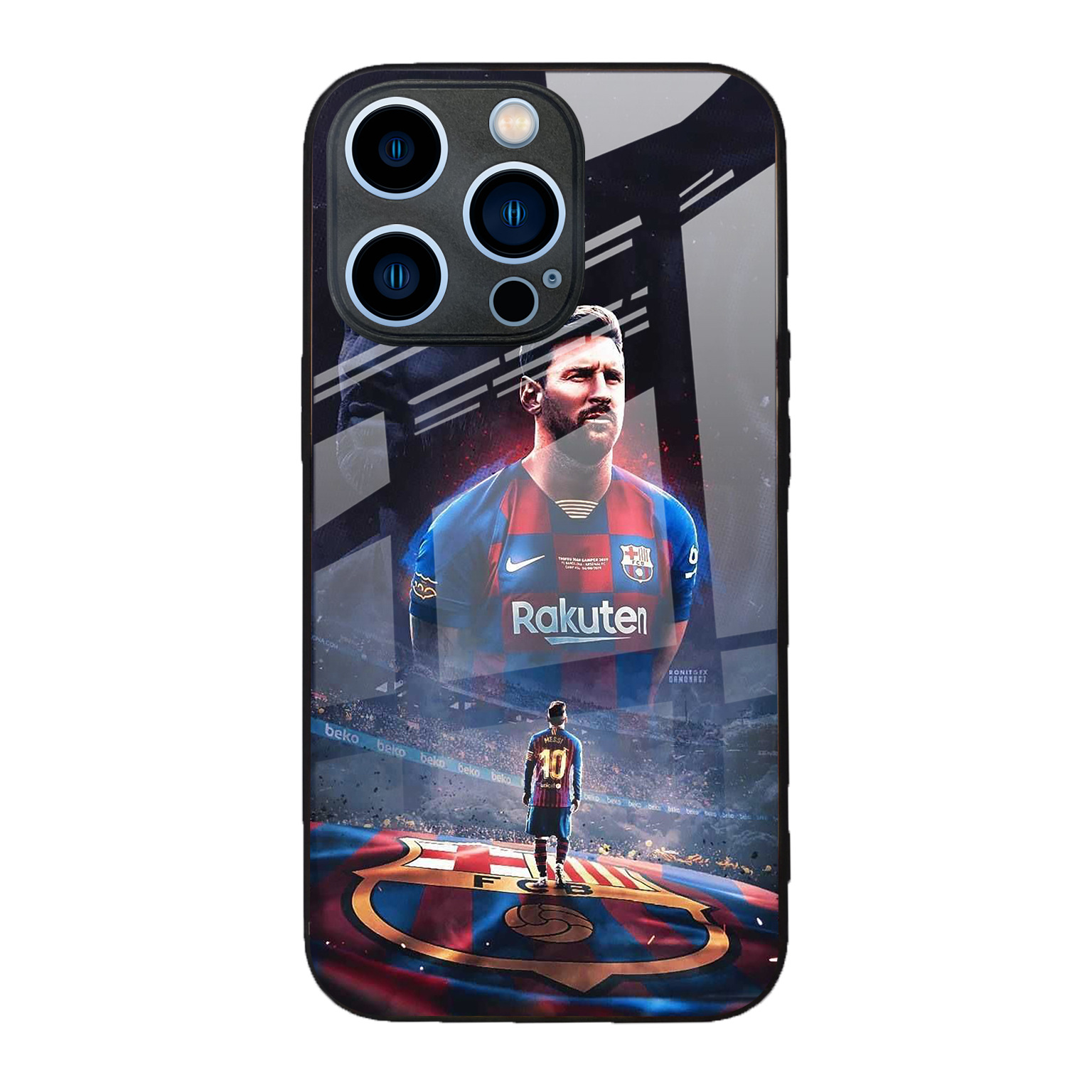 Funda de teléfono de cristal para iPhone 17 Pro Max con diseño de Messi de la Copa Mundial, para fanáticos del fútbol, compatible con iPhone 16 Pro y 13, antihuellas.