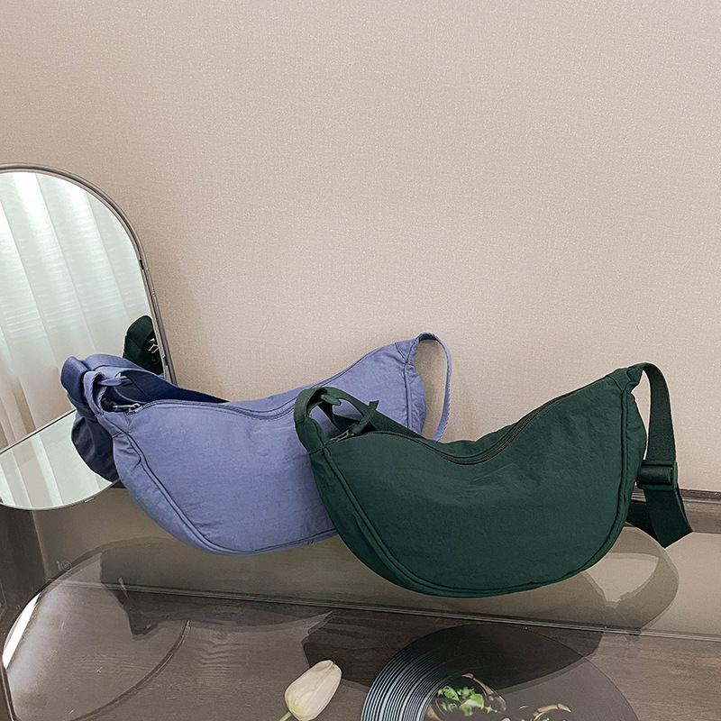 New Trendy Dumpling Bag Japanese Style Solid Color Dumpling Bag for Women Candy Fashion Lightweight Shoulder Nylon Bag Crossbody Bag Underarm Bag New Trendy Dumpling Bag Japanese Style Solid Color Dumpling Bag for Women Candy Fashion Lightweight Shoulder Nylon Bag Crossbody Bag Underarm Bag