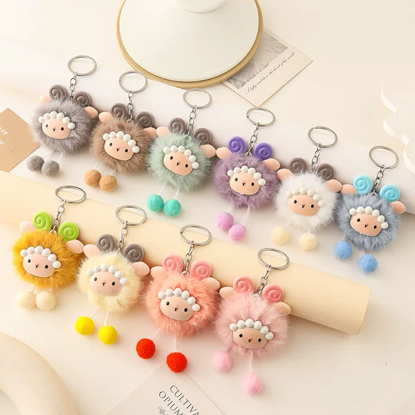 Cross-border small woolen keychain pendant, bag decoration, cute and soft little accessory, small gift, stall merchandise
