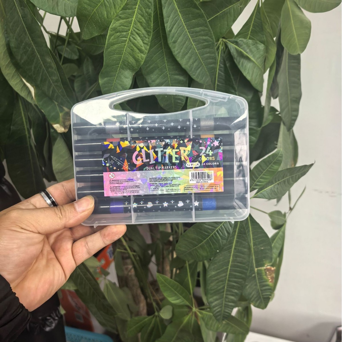 Transfronterizo flash resaltador doble cabeza conjunto de alto valor visual de los estudiantes de arte pincel de pintura marca clave pincel de polvo flash