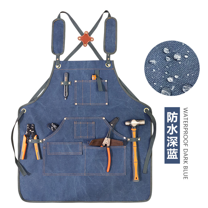 Comercio exterior engrosada lienzo delantal impermeable moderno simple ropa de trabajo estilo industrial hecho a mano electricista carpintería delantal al por mayor