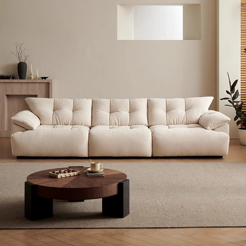 Sofá de brotes de flores sala de estar moderno simple pluma recta ajustable respaldo nubes sofá de tela de Chenille