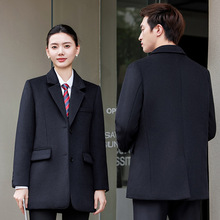 男女高端职业装羊毛大衣商务工装羊绒外套酒店前台销售经理工作服