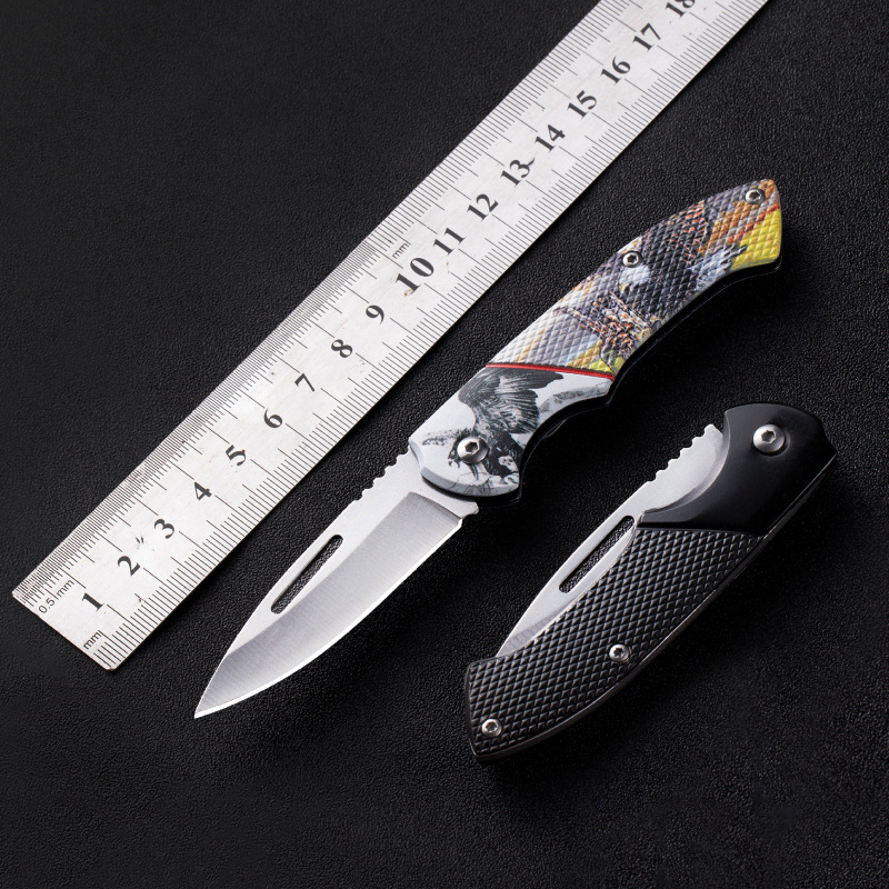 户外不锈钢折叠刀便携高硬度锋利水果刀野营小刀随身多功能折刀