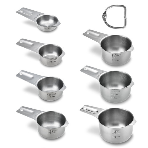 Amazon Stainless Steel Measuring Cups Measuring Spoon 14-piece Set Baking Tools with Scale Measuring Cups Set