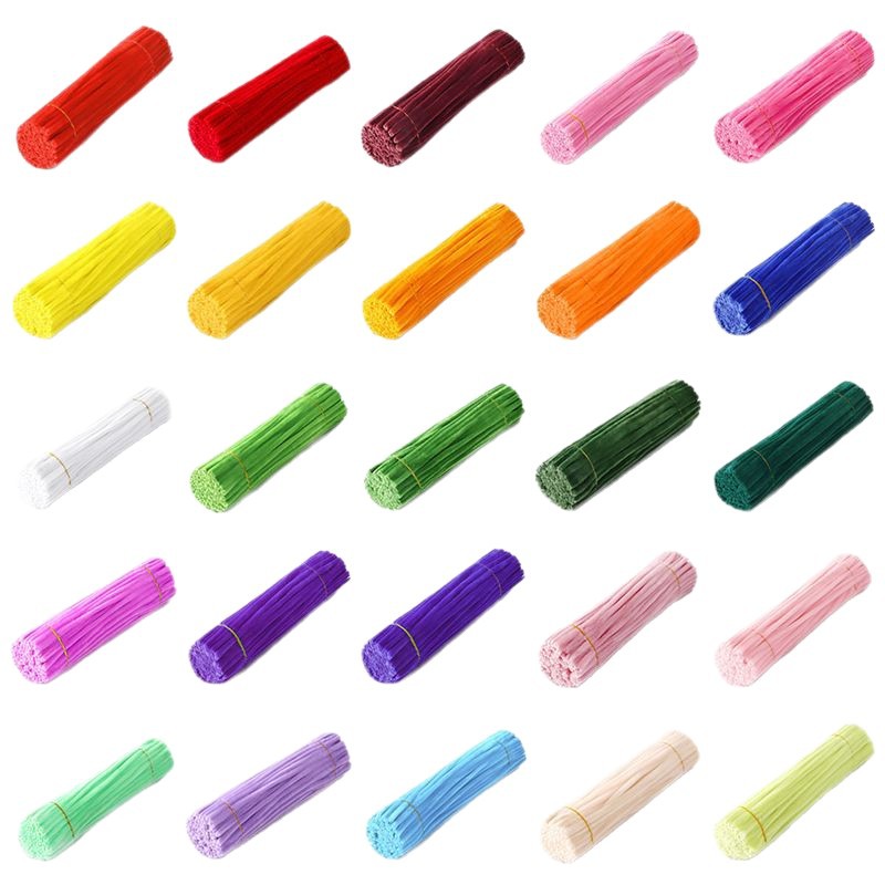 Kit de manualidades DIY con palitos retorcidos de un solo color, palitos retorcidos de chenilla coloridos, palitos retorcidos de chenilla densos al por mayor. image 6