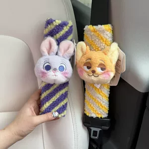 Zootopia Judy Nick cizgi filmi plush avtomobil təhlükəsizlik kəməri çiyin yastığı
