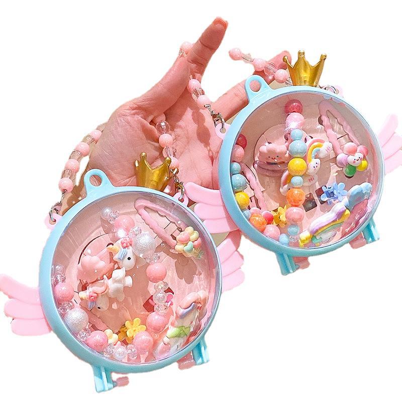 New children's princess necklace set school gift Kindergarten prize shop girl's hair jewelry gift box wholesale jewelry