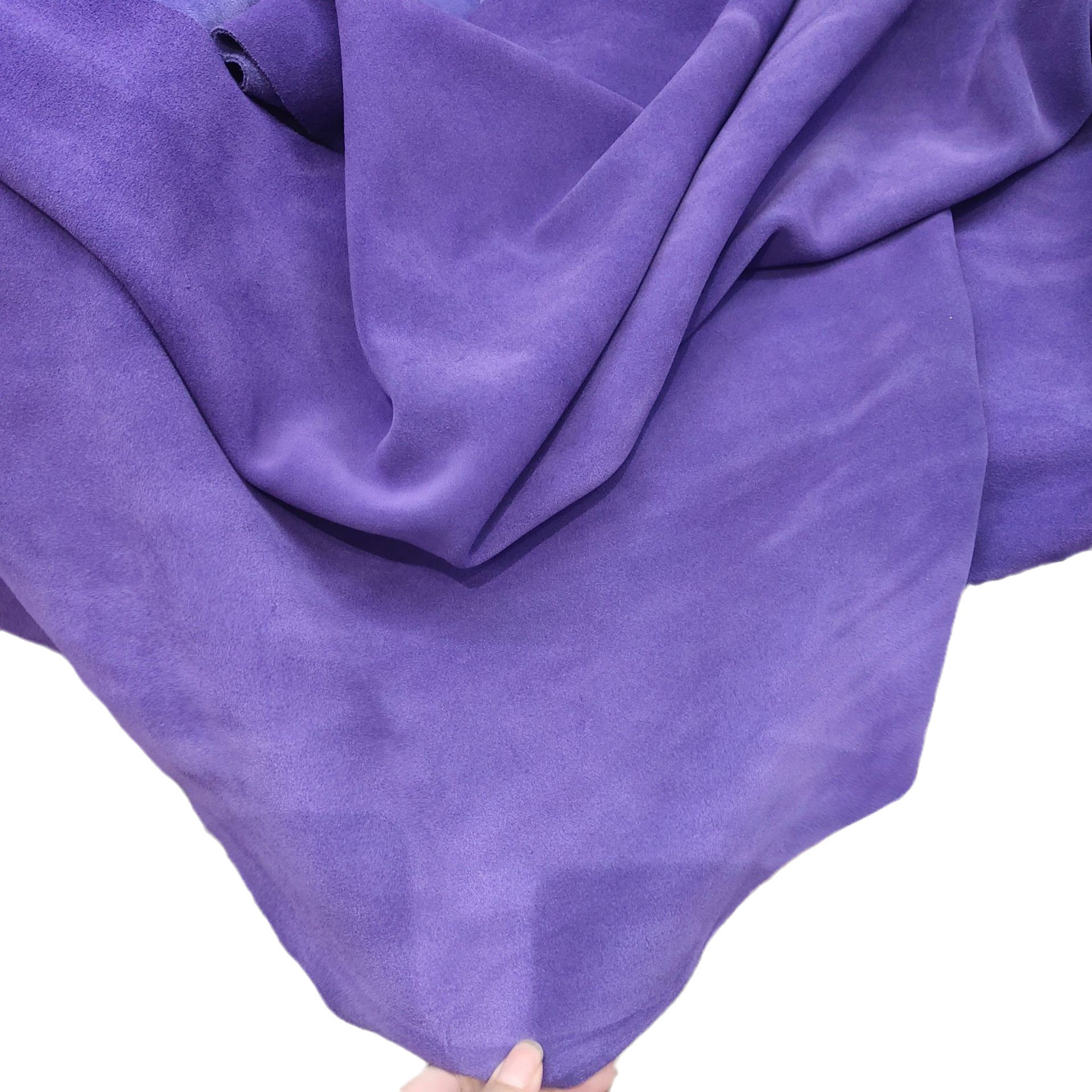 紫色翻毛现货牛二层反绒鞋子箱包服装皮革面料X20