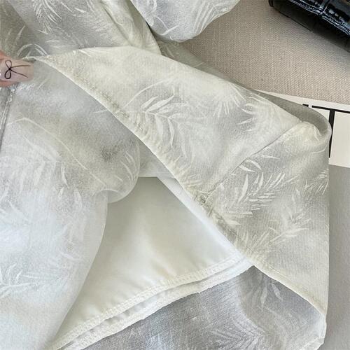 French one-shoulder chiffon blouse women's summer wear stylish bubble sleeve small top beautiful unique floral print top