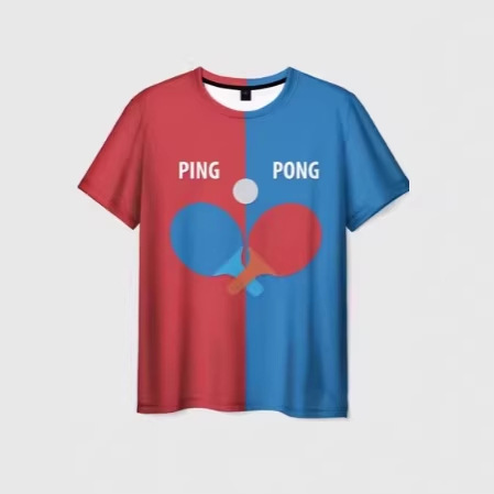 2025 Interesting 3D Printed Ping Pong Sports Shirts, Breathable and Quick-Drying, Suitable for Outdoor Training T-Shirts
