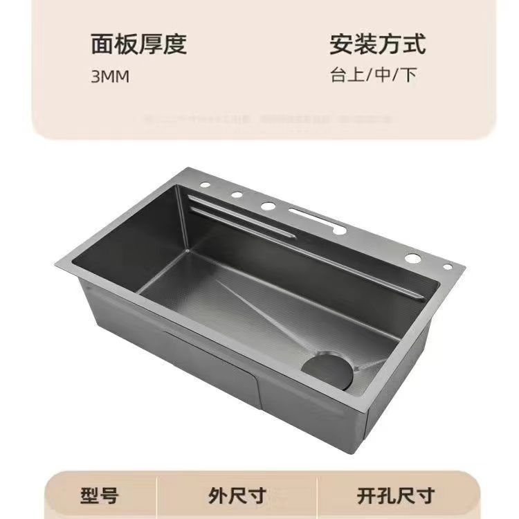 lavabos de acero inoxidable lavabos de platos lavabos de verduras grandes un solo tanque ballena 304 cocina conjunto completo de lavabos multifunción agua