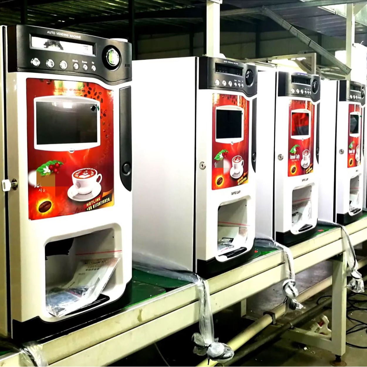 Máquina expendedora de café que CF-8703BS monedas con pantalla de siete pulgadas Máquina de café italiana semiautomática con una tecla