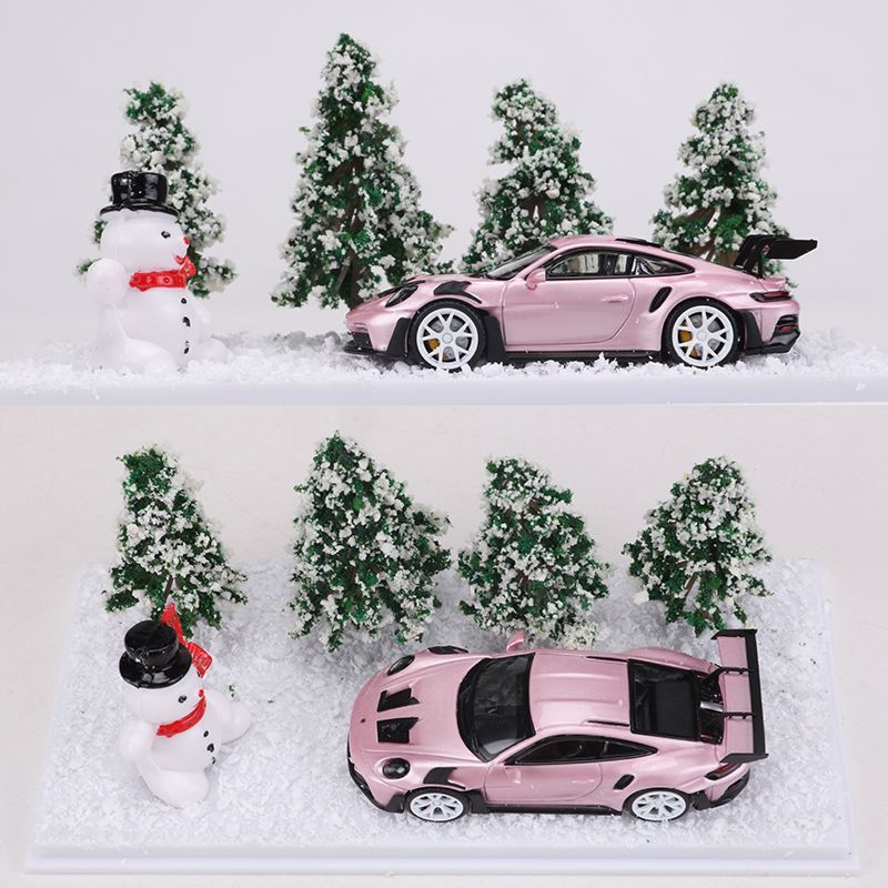 1/64 ポルシェ 992 GT3 RS / 964 カスタム クリスマス仕様 MJ 1:64 Porsche 911 992 GT3 RS Christmas Scene Simulation