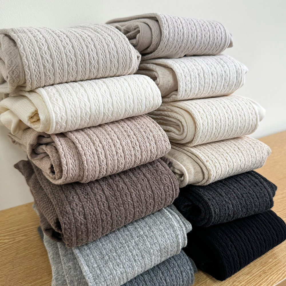 Spring and Autumn Cotton 500D Japanese Twist Leggings Women's Outer Wear Autumn and Winter fleece-lined Thickened Leggings Grey Pantyhose