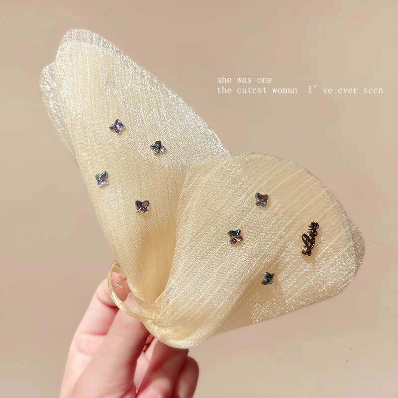 7#Vitality yellow butterfly diamond-bottom clip 13cm-butterfly 15cm